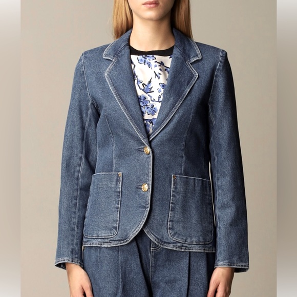TORY BURCH Brand C.Wonder Size 14-Denim Jeans Blazer Giglio Style ~Jacket Layer - Picture 1 of 16